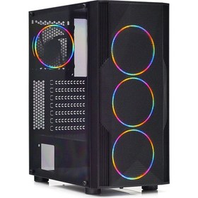 Resim Dark Diamond PRO 600W 80+ 4x12cm RGB Full Akrilik Ön ve Yan Panel, USB 3.0 Bilgisayar Kasası (DKCHDIAMONDPROMS680BR) 