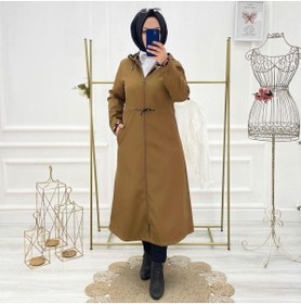 Resim Vibeys Collection Taba Içi Leopar Desenli Ve Kendinden Astarlı Su Geçirmez Kadın Trençkot 