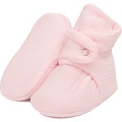 Resim Ella Bonna Organik Pamuk Müslin Bebek Patiği, Yenidoğan Pandufu,pembe 