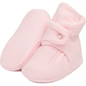 Resim Ella Bonna Organik Pamuk Müslin Bebek Patiği, Yenidoğan Pandufu,pembe 