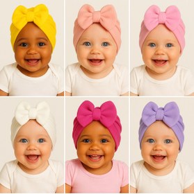 Resim Cherub Baby Bebek Çift Kat Fiyonklu Bebek Bone 