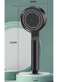 Resim 5 Kademeli Duş Başlığı Siyah Siyah 