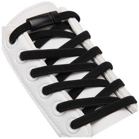 Resim Elastik Mıknatıslı Ayakkabı Bağcığı - 100 CM - Siyah 