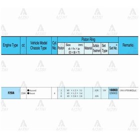 Resim Segman Accord 90-02 2.0 / 85.00mm / F20a / F22a / Std Gaz Nitrit Kaplama Takım 16063-std 