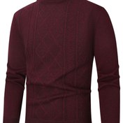 Resim Jakarlı Kalınlaştırılmış Çift Yaka Örgü Kazak 