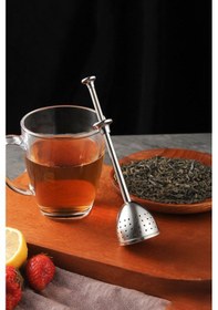 Resim Çay Demleme Aparatı Bitki Çayı Süzgeci Demleme Cin526 Gri 