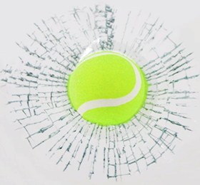Resim Tenis Toplu 3 Boyutlu Kırık Cam Sticker 
