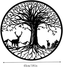 Resim Zarif Duvar Heykel Sanat Dekoru Metal Duvar Sanatı Hayat Ağacı Dekor Ağaç Duvar Heykel Sanat Eseri Ev Oturma Odası Ofis İç Mekan Dış Mekan için Rustik Doğa Asılı Koleksiyon, 2 Boyut 