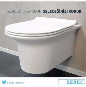 Resim Serel Purity Asma Klozet (PR10) + Blaze Slim Yavaş Kapanan Kapak 2'li Set 
