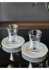 Resim Konyax Abra 2 Kişilik Çay Seti Renkli 