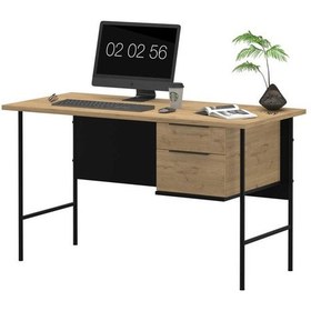 Resim Focus Çalışma Masası Florida Meşe - Siyah 130x75x60 Cm Meşe 