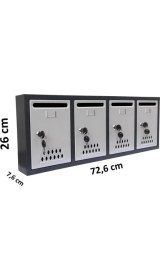 Resim Posta Kutusu 4'lü-Antrasit-Gri 