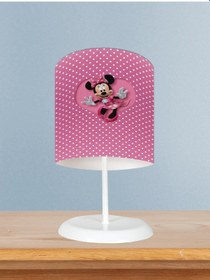 Resim Mekta Home Bebek Ve Çocuk Odası Büyük Kalpli Minnie Mause Desenli Abajur 