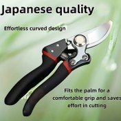 Resim SK5 Yüksek Karbonlu Çelik Bıçaklı Japon Bahçe Budama Makasları, Ergonomik Siyah Tutacaklar ve Kavisli Tasarım - Kolay Ev Bahçesi Bakımı için Klasik Manuel Bypass Budama Makası, Çim Bakımı Araçları | Şık Bahçe Aracı | Keskin Budama Bıçakları, Bahçe Budama Makasları 