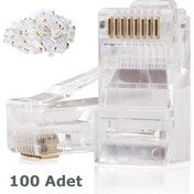 Resim Rj45 Cat6 Altın Uçlu Jack Konnektör 100 Adet 