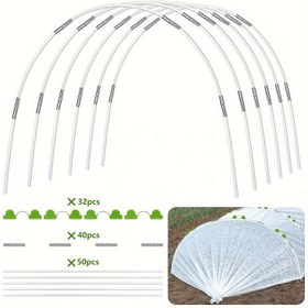 Resim DIY için Seracılık Çemberleri 109.22cm veya Daha Geniş Bitki Tüneli, Paslanmaz Fiberglas Destek Çemberi Bahçe Kumaşı için, DIY Bitki Destek Bahçe Kazıkları, Bahçe Malzemeleri 