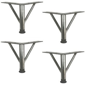 Resim 4 Adet Firkete Ayak Metal 15 Cm Krom Mobilya Koltuk Ayağı 