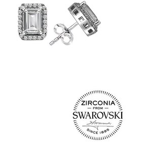Resim Gümüş Swarovski Baget Taşlı Pırlanta Modeli Küpe 