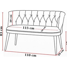 Resim Milano İkili Modern Koltuk - Deri Kumaş - Ahşap Ayak - Siyah Siyah 