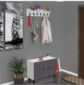 Resim Kenzlife Portmanto Ayakkabılık Ve Askılık Tomak3 Gribyz 53 100 32 Onbeş Çift Ayakkabı Kapasitesi 