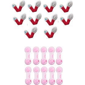 Resim Demet Home Bebek Çocuk Güvenlik Seti Kapak Dolap Çekmece Kilidi 10+10 ADT Çok Renkli 