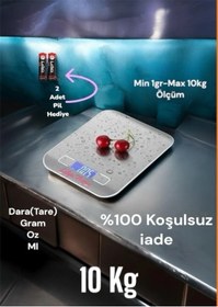Resim Lilya Home 5kg Platin Mutfak Terazisi Dijital Tartı Hassas Lcd Ekranlı 1gr-5kg 