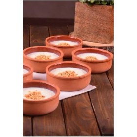 Resim abnturk 12 Adet Fırın Güveci Kapları Sütlaç Kabı 1. Kalite Organik Toprak Güveç Iç Yüzeyi Sırlı Natural Kase 