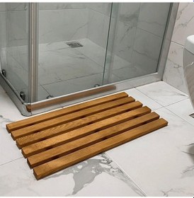 Resim Reyo Ahşap İpli Banyo Paspası, Bahçe Balkon Paspası 40x60cm Ahşap 
