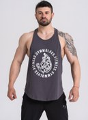 Resim Gymwolves Erkek Spor Atleti | Stringer | Workout Tanktop | Wolf Serisi 