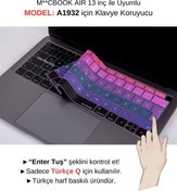 Resim Mcstorey Macbook Air 13inç Klavye Koruyucu Touchıd'li (TÜRKÇE Q) A1932 Modeli Ile Uyumlu Ombre (2018-2019) 