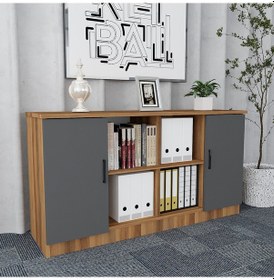 Resim Oliver 5'li Ofis Takımı Model 4 Ceviz Füme 