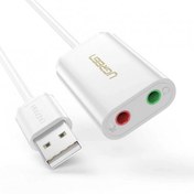 Resim Ugreen 3.5 MM Harici USB Beyaz Ses Kartı Ugreen