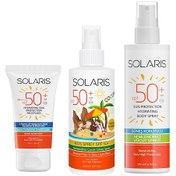 Resim Solaris Günlük Nemlendirici Yüz Güneş Kremi SPF50+ 50 ML + Nemlendirici Çocuk Güneş Spreyi SPF ML + Güneş Güneş Kremleri 