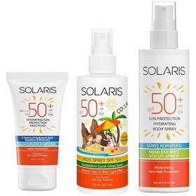 Resim Solaris Günlük Nemlendirici Yüz Güneş Kremi SPF50+ 50 ML + Nemlendirici Çocuk Güneş Spreyi SPF ML + Güneş Güneş Kremleri 