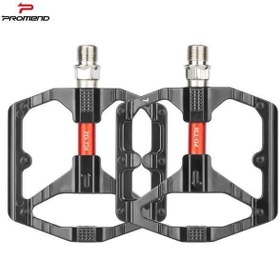 Resim T26 Çift Kovanlı Alüminyum Geniş Platform DU Peilin Rulman Bisiklet Pedalı Siyah 