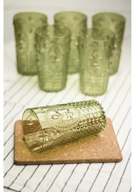 Resim Akrilik Koyu Yeşil Tekli Uzun Bardak & Su Meşrubat Bardağı 750 Ml Büyük Boy & Cam Değildir 