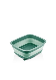 Resim Katlanabilir Tıpalı Badya 9 Litre Gri, Yer Kaplamayan Çok Amaçlı Leğen Yeşil 