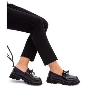 Resim Tamer Tanca Kadın Hakiki Deri Siyah Loafer Ayakkabı 33 1004 Bn Ayk Sk22/23 Sıyah Siyah 