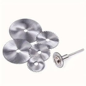 Resim 7 adet Yüksek Hızlı Çelik Testere Bıçağı - 3.2mm Şaft, Ahşap, Plastik, Bakır, Alüminyum ve Yumuşak Metaller için Çok Yönlü - Anahtarsız Değişim, Alaşım Yapı, Öğütücüler ve Kesme Araçları için İdeal, Metal Kesme Araçları | Anahtarsız Değişim Bıçakları | Dayanıklı Kesme Aracı, Metal Kesme Testere, Pilsiz 