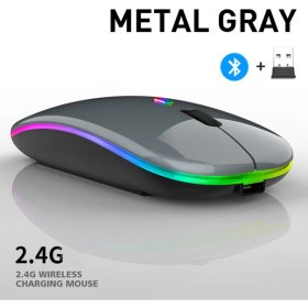 Resim Jingyi Bluetooth 5.0 Kablosuz USB Şarj Edilebilir Rgb Fare Bt5.2 Dizüstü Bilgisayar Pc Macbook Oyun Faresi 2.4 Ghz 1600 Dpı (Yurt Dışından) 