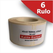 Resim Kalite Barkod 40x40 Termal Etiket | 6 Rulo Barkod Etiket | 