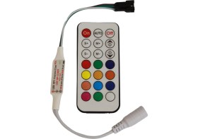 Resim Hazar Led SP104E WS2811-WS2812 Argb Pixel LED Kontrol Devresi 21 Tuşlu Rf Kumanda 5-24V 