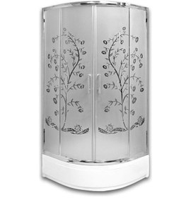 Resim Şokkk Kampanya 80x80 Oval Seri Desenli Duşakabin 