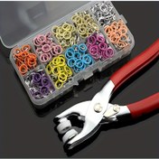 Resim Kendin Yap Dikiş Çıtçıtları, DIY Çıtçıl Kiti, El Aletleri ve 24 Metal/Plastik Çıtçıt ile Tam Set - Giysi/Baret/Çanta için Çok Renkli Çıtçıt Kiti - Profesyonel Dikiş Malzemeleri 