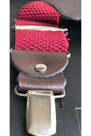 Resim Yage Bordo 3,5 Cm Hasır Desenli Pantolon Askısı 