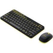 Resim logitech Mk240 Klavye Kablosuz Set Siyah/sarı (920-008214) 