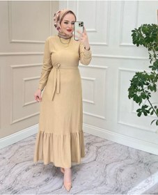 Resim YILMAZBARMAZ Kadın Eteği Fırfırlı Tesettür Elbise 