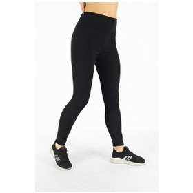 Resim Kozik Siyah Kadın Toparlayıcı Yüksek lastikli Bel Fitilli Spor Tayt Siyah 