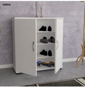 Resim Ard-112 Ayakkabılık 2 Kapaklı Ayakkabı Dolabı - Beyaz Beyaz 