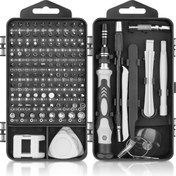 Resim 115'li 1 Hassas Tornavida Seti, 115'lik Manyetik Tamir Takımı, Kaymaz Taşınabilir Alet Seti, Profesyonel Tornavida Seti, Ergonomik Saplı, Telefon, Bilgisayar, Saat, Laptop, Macbook ve Elektronikler için Küçük Tornavidalar 